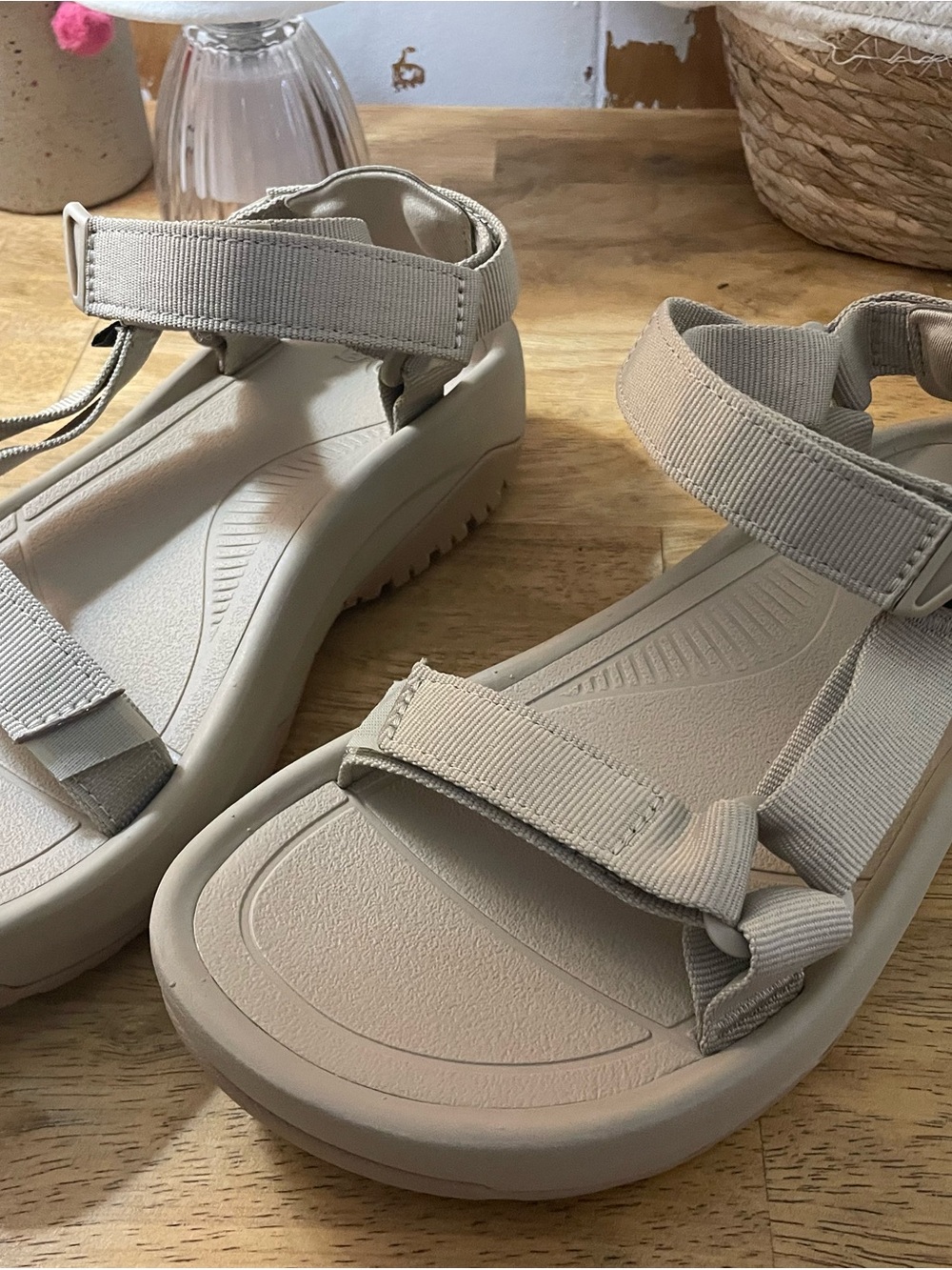 Teva Platform Strap Sandals in Light Taupe